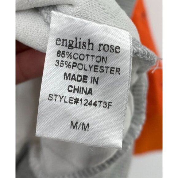 English Rose Quilted Sweatshirt Grey & Orange Cotton/Polyester Blend Medium New - Picture 4 of 6